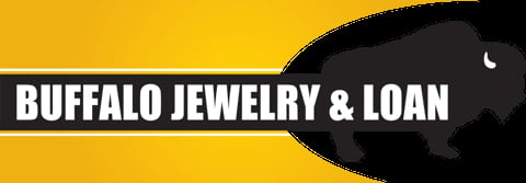 Buffalo Jewelry and Loan logo with black buffalo silhouette on yellow background